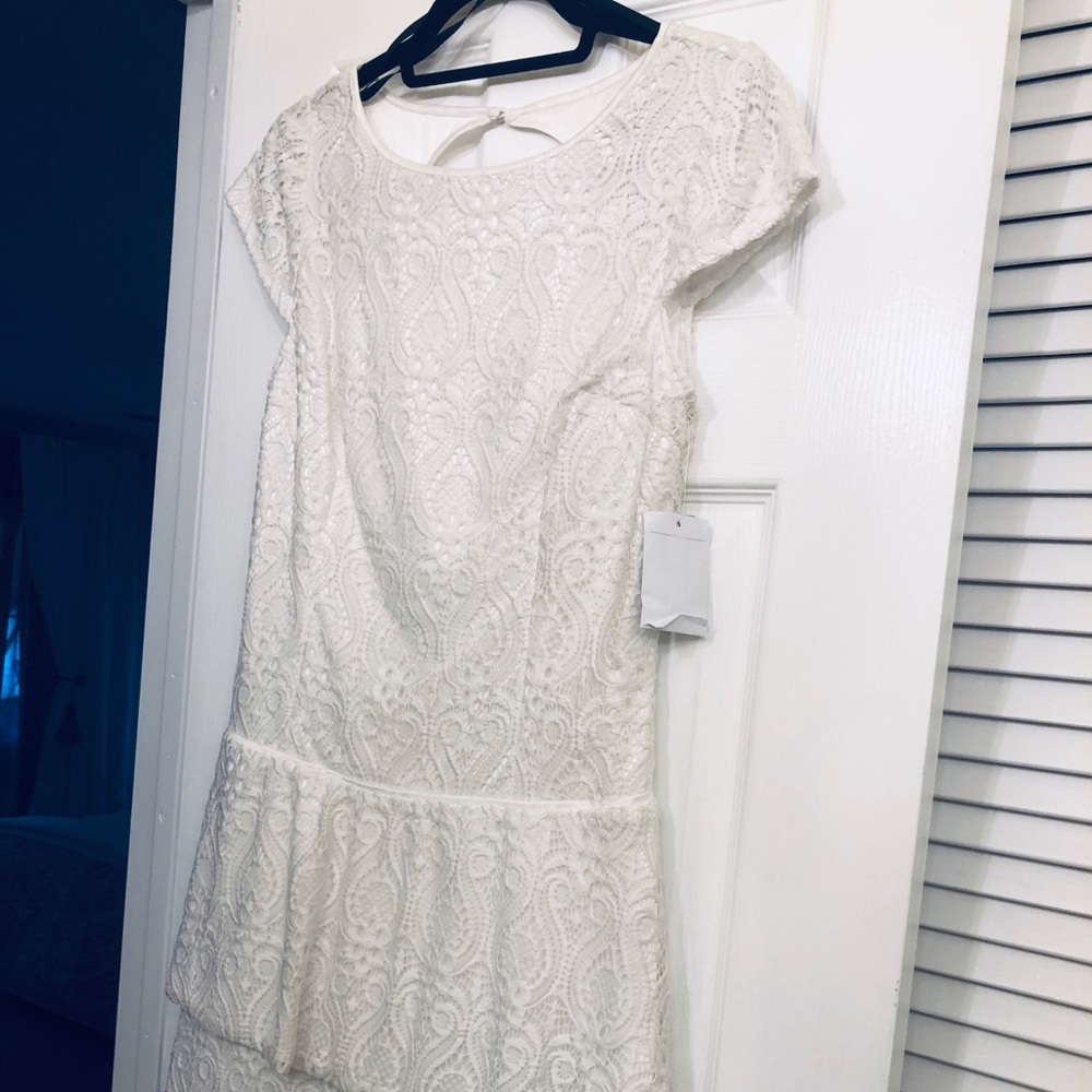 Laundry by Shelli Segal White Lace Dress Sz 8